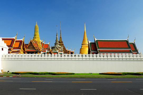 宏偉的宮殿和Wat Phra Kaeo -曼谷；泰國