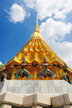 宏偉的宮殿和Wat Phra Kaeo -曼谷；泰國