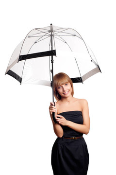 女子拿著雨傘