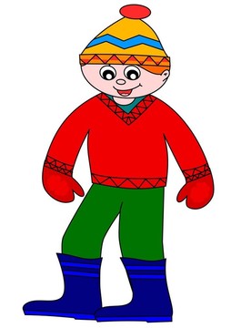 冬天穿衣服的男孩