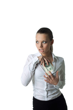性感的商業(yè)女人藏了很多錢