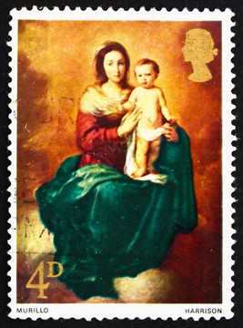 郵票GB 1968 Madonna和穆里洛的孩子；