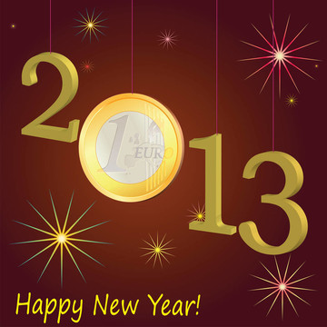 新年2013符號(hào)與歐元