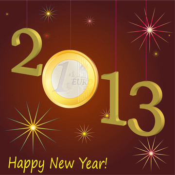 新年2013符號與歐元