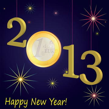 新年2013符號與歐元