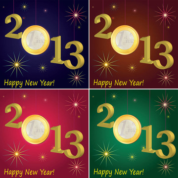 新年2013符號與歐元