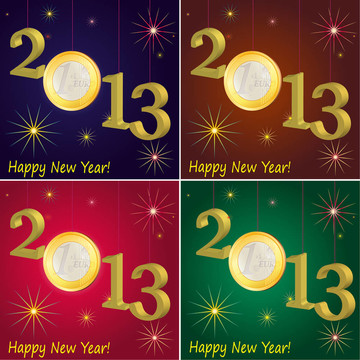 新年2013符號與歐元