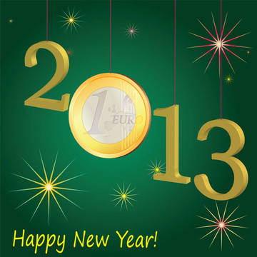 新年2013符號(hào)與歐元