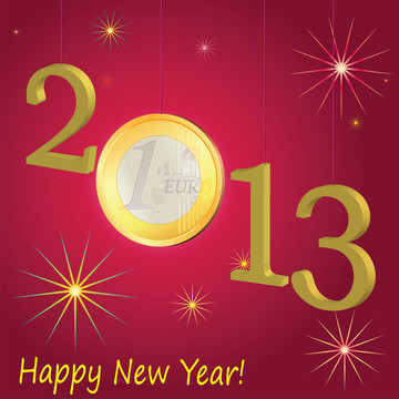 新年2013符號與歐元