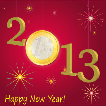 新年2013符號與歐元