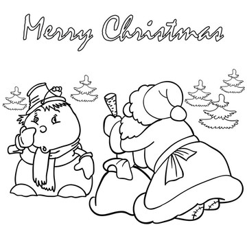 圣誕老人和雪人