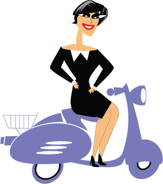 女人在滑板車(chē)