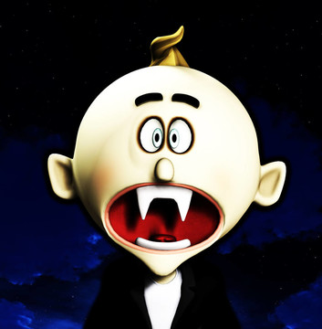 震驚了Cartoon Vampire