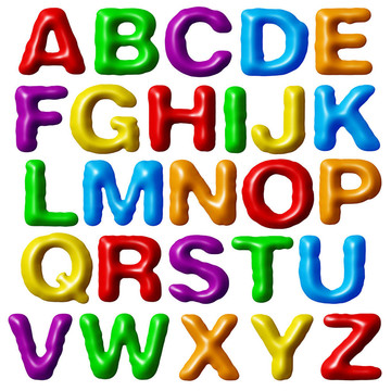 橡皮泥字母。