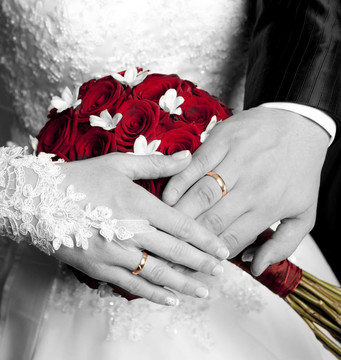 剛剛結婚的手