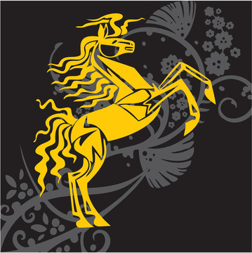 馬設(shè)計(jì)插圖