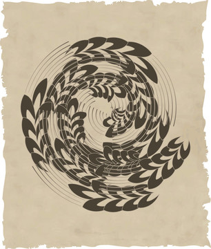 老紙上的花環(huán)