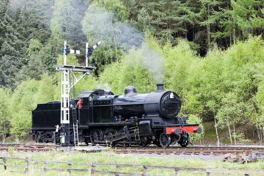 蒸汽火車；約克郡北部荒野鐵路（nymr）；約克郡；英國