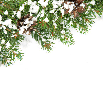 帶雪和圓錐體的圣誕框架
