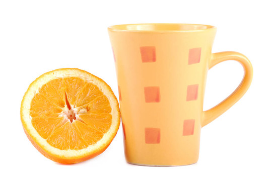 顏色杯和橙色
