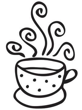 帶有抽象設(shè)計(jì)元素的咖啡杯