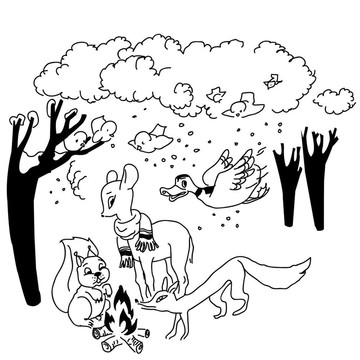 動(dòng)物在火