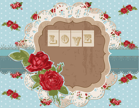剪貼簿的設(shè)計(jì)元素復(fù)古Flowers Scrapbook Page