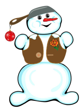 快樂的雪人在白色背景