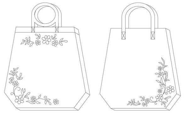 花卉圖案標(biāo)簽；輪廓