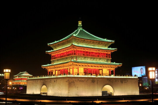 西安 鐘樓 鼓樓 鐘鼓樓 夜景