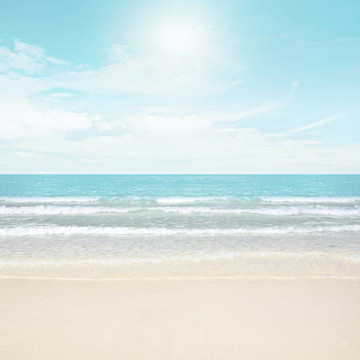 晴空和海島海灘
