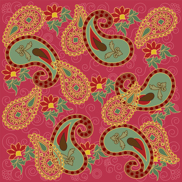漂亮的Pink Colored Paisley
