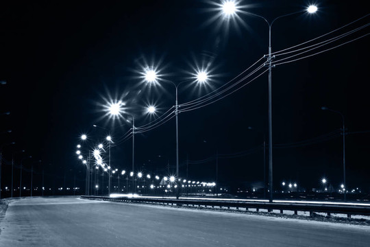 夜城市路燈燈
