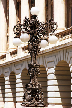 在布達(dá)城堡Lamppost；布達(dá)佩斯；匈牙利