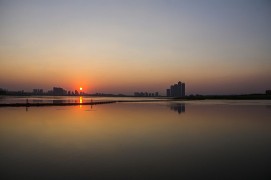 松雅湖景點(diǎn)夕陽