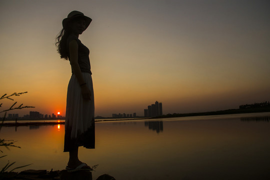 松雅湖景點(diǎn)夕陽