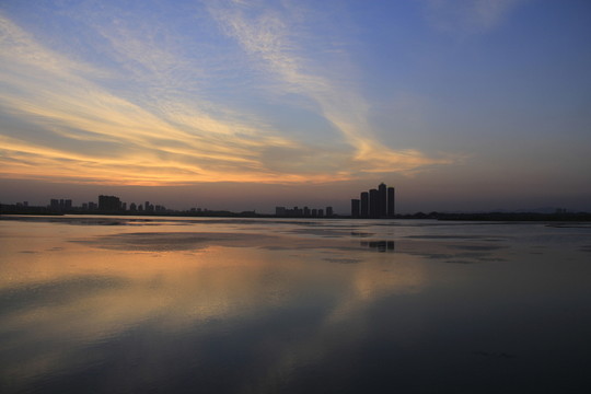 松雅湖景點(diǎn)晚霞