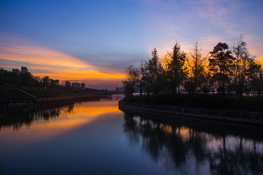 松雅湖景點(diǎn)晚霞