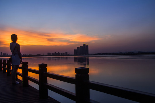 松雅湖景點(diǎn)晚霞