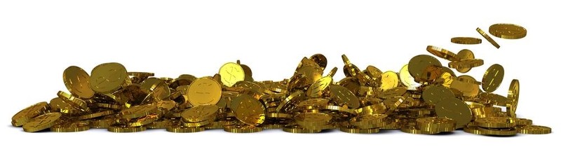 金元金幣。3D渲染