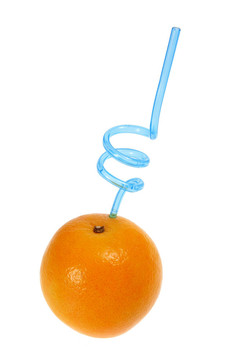 橙色與Drinking Straw