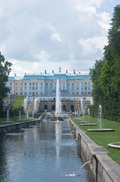 大瀑布噴泉夏宮宮廷花園；St. Petersbur