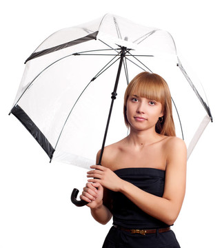 女子拿著雨傘