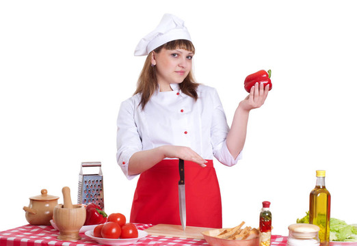 有吸引力的女人做飯