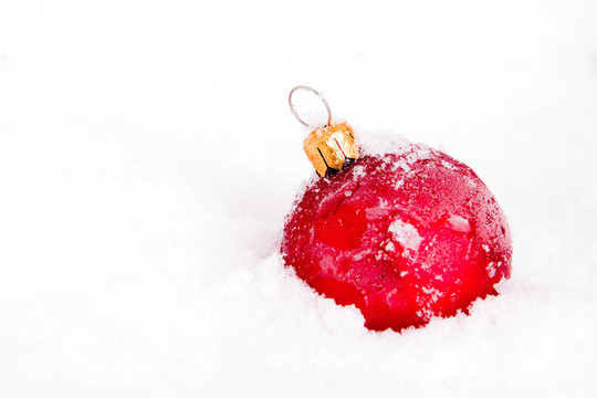 藍(lán)色和紅色的金色圣誕雪球