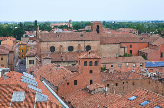 Ferrara的全景。Emilia Romagna。意大利.