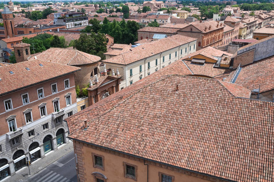 Ferrara的全景。Emilia Romagna。意大利.