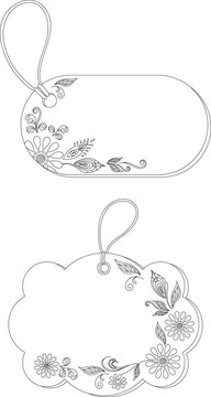 花卉圖案標(biāo)簽；輪廓