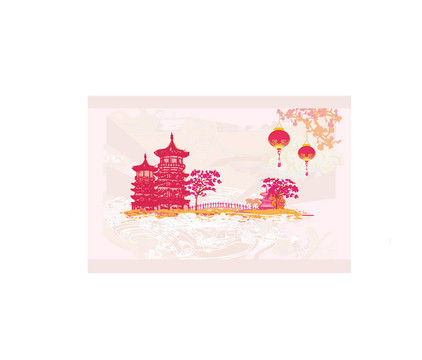 亞洲景觀與中國燈籠