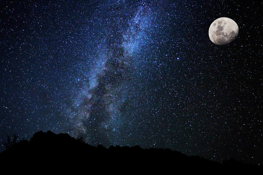 夜空中的星星；銀河系